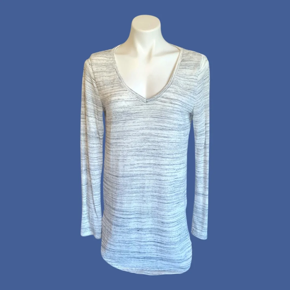 GAP Womens Medium Vneck Long Sleeve Grey Lightweight Sweater